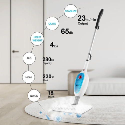 Steam Mop Moolan 10 Em 1, Poderoso Vapor Multiuso, 280 Ml