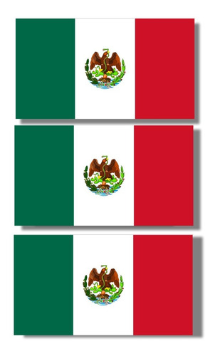 Bandera De México Vintage Sticker Calcomanía 5.3cm X 27cm