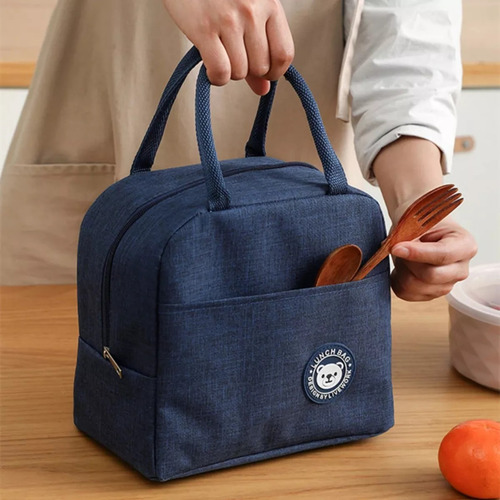 Bolsa Térmica Com Alça E Bolso Para Alimentos E Bebidas Vermelho Liso