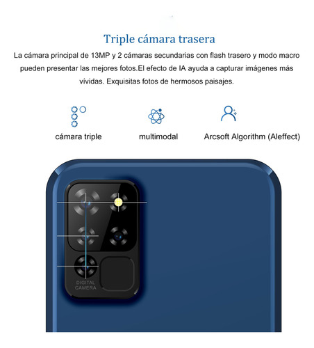H606 4g Smartphone Dual Sim Con 3+32gb, Gran Pantalla 6.1 Pulgadas Hd, Alimentado Por Procesador Octa-core, Cámara Trasera Triple 13mp