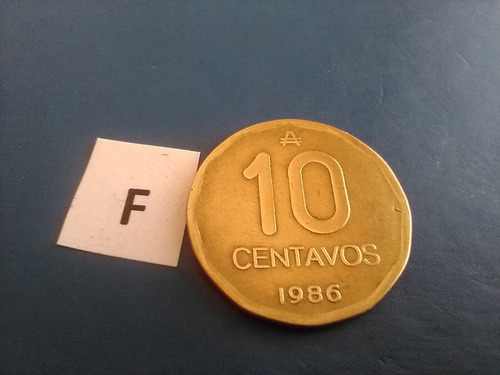 Moneda Australes 10 Centavos Del Año 1986 De La Argentina 