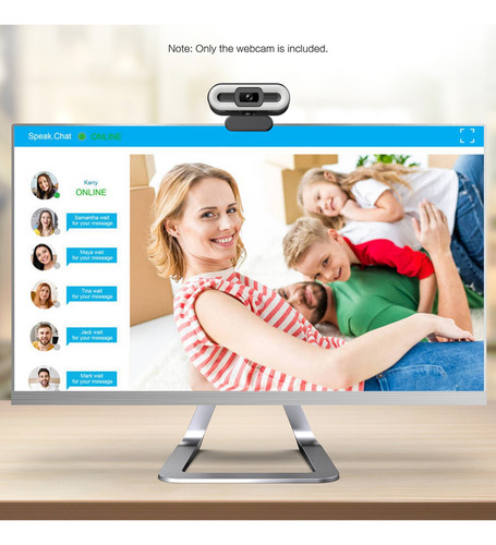 Plug And Play Webcam Usb 4k Com Microfone Embutido