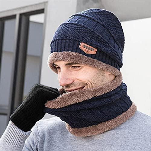 Conjunto Gorro Y Bufanda De Invierno Cálido Unisex