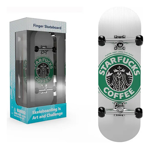 Fingerboard Brinquedo Skate De Dedo Profissional Rolamento Cor Das Rodas Preto Cor Do Skate Branco Estilo Coffee