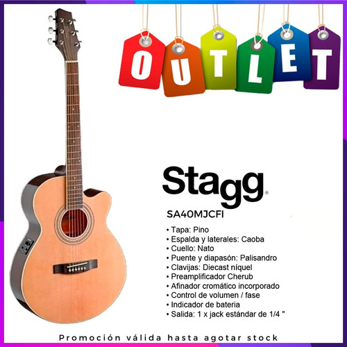 Guitarra Electroacustica Stagg Sa40mjcfin Outlet 92 (Reacondicionado)