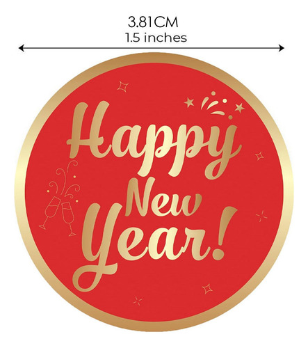 Etiquetas De Feliz Año Nuevo Pegatinas Para Sobres De Año Nu