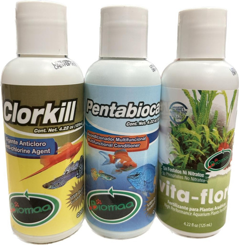 Kit Tratamiento Agua Biomaa 125 Ml (3 Piezas)