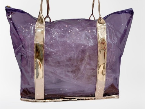 Bolsa Nécessaire Transparente Com Alça Ruby's Cor Roxo