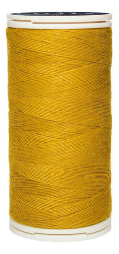 Caja 12 Pzas Hilo Coats Poliéster Liso 3 Cabos Fibra Corta Color T6980-4968 Amarillo Ambar