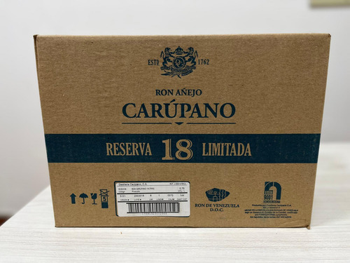 Caja Ron Carúpano 18 Años X 6 Unidades