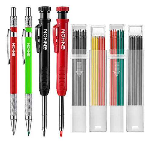 4 Pcs Mechanical Carpenter Pencils With 40 Refills And ...