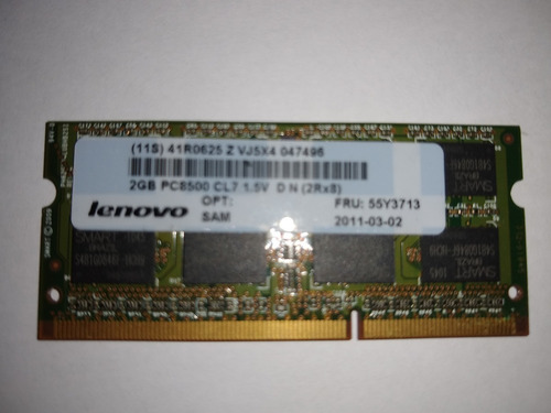 Memória Notebook Ddr3 2gb Smart Pc3-8500s-07-10-f2