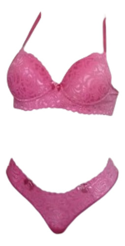 Conjunto Lingerie Sutiã C/bojo Calcinha Fio Duplo Microfibra