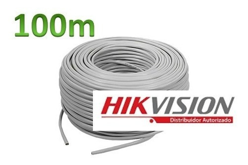 100m Cable Utp Cat5e Cca Unifilar Ds-1ln5eu-g Hikvision Gris