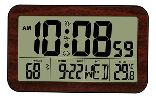 Digital Alarm Clock With Oscuro De Madera 20,1x12,4x2,6 Cm