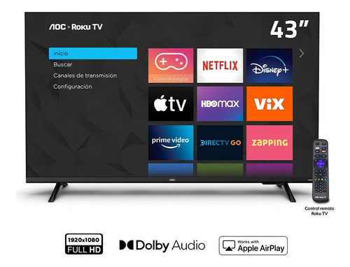 TV inteligente Aoc Roku Tv Led 43 Fhd