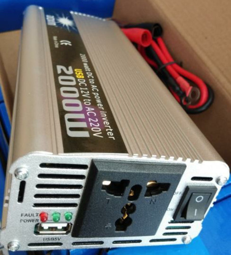 Imagen 7 de 9 de Convertidor Inversor 12v 220v 2000w Usb Camping Heladeras