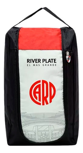 Bolso De Futbol Botinero De River Plate Licencia Oficial. Color Negro