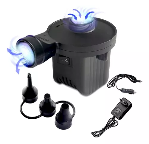 Bomba de aire eléctrica – Bomba de colchón de aire para inflables con 3  boquillas diferentes, apto para colchones de aire, juguetes de piscina y