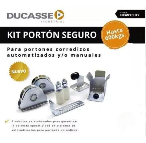 Kit Portón Seguro Ducasse 600 Kg Corredizo Automatizado Full