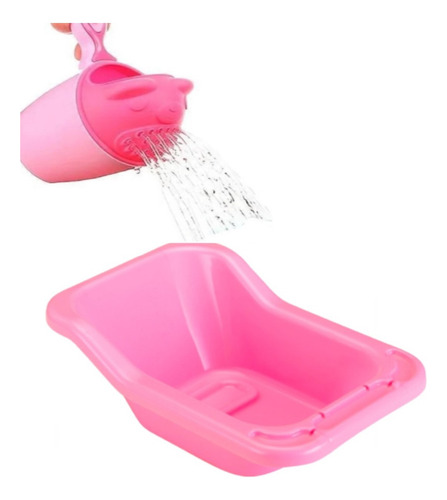 Kit Brinquedo Para Dar Banho Em Bonecas Reborn Silicone Rosa