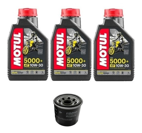 Kit 3lt Óleo Motul 5000 10w30 + Filtro Óleo Cb500x 500f 50