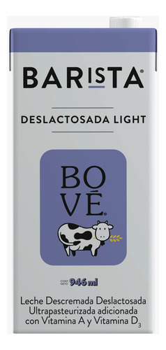 Leche Deslactosada Light Barista 946ml Con Vitamina A Y D