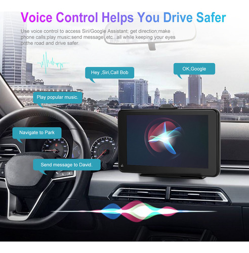 Tela Inteligente Hd Com Fio De 7 Com Carplay Sem Fio +