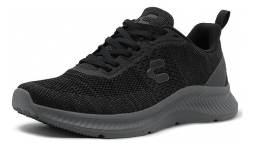 Tenis Para Hombre Charly® Walking Relax Textil Negro Gris