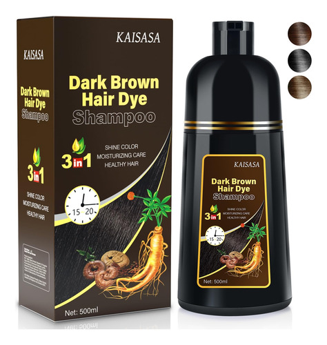 Shampoo De Tintura De Cabelo Yourtone Dark Brown 500ml Com D