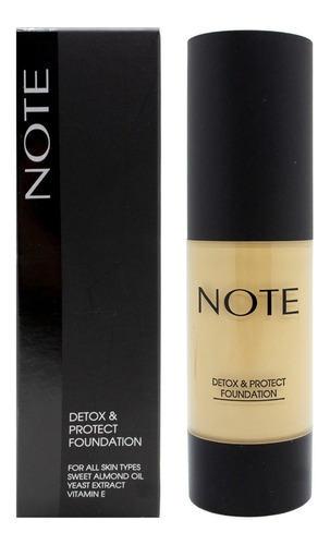 Note Detox Protect Foundation Base Maquillaje Vegana Fps 15