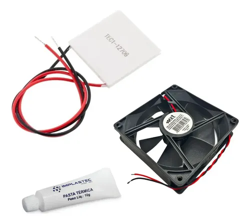 Kit Pastilha Placa Peltier, Cooler E Pasta Térmica Universal