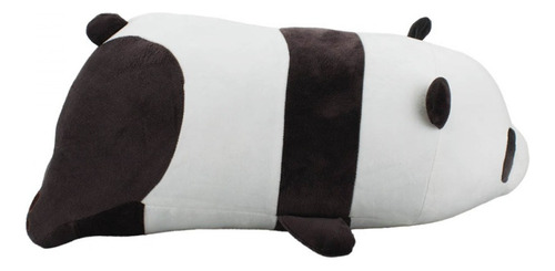 Panda Cilindrico Em Pelúcia Animais Do Safari 50 Cm Cor Marrom e Branco