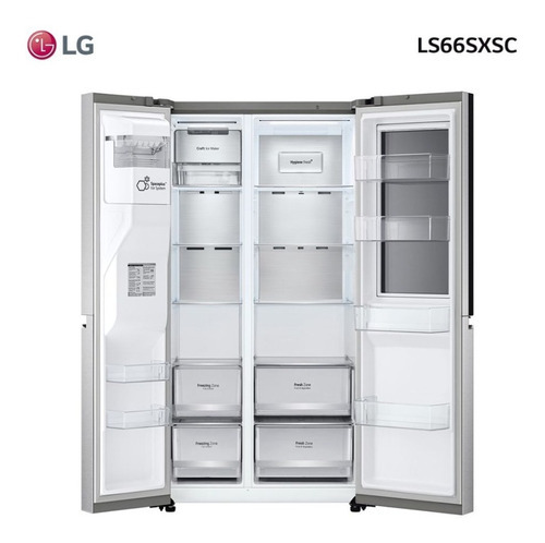Refrigerador LG Side By Side Ls66sxsc Instaview Inv Albion Color Plateado
