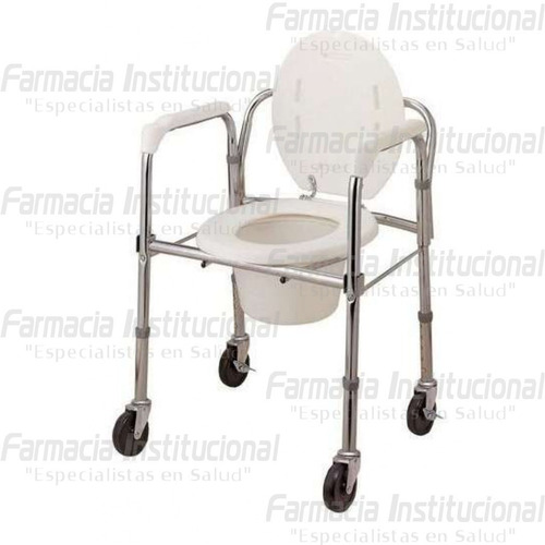 Ayuda Sanitaria Con Ruedas Cromada Plegable