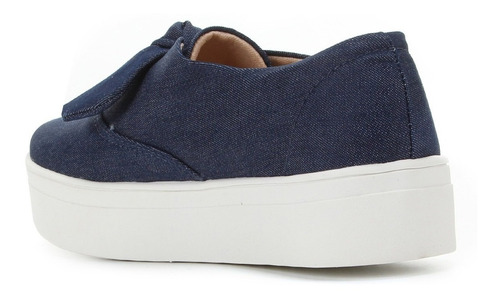 Tênis Slip On Somoda Caixa Alta Laço Feminino - Jeans