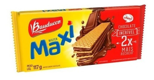 Imagem 1 de 1 de Bolacha Wafer Maxi De Chocolate Bauducco 117g