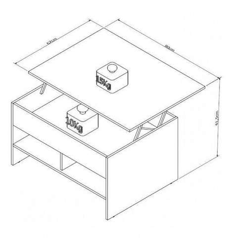 Mesa De Centro Articulada Com Nichos Popup Appunto Wt