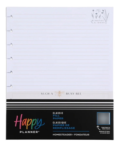 Repuesto Hojas Cuaderno Discos Happy Planner Diseño Granjero