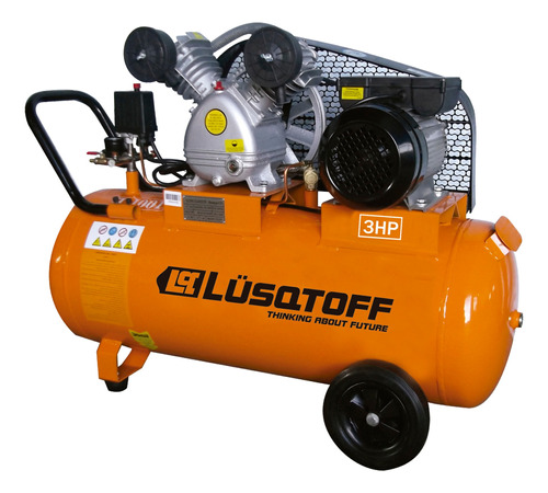 Imagen 1 de 1 de Compresor de aire eléctrico Lüsqtoff LC-30100 monofásico naranja 220V 50Hz