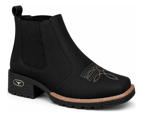 Botina Texana Masculina Chelsea Country Roça Fazenda Rodeio