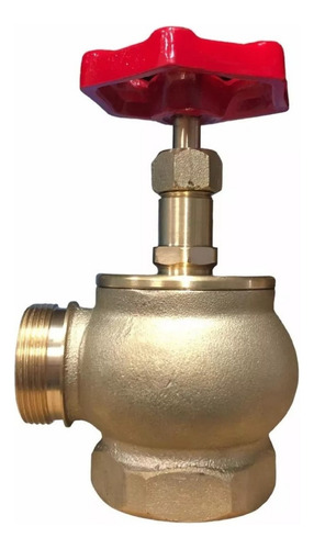 Válvula Globo Angular De Bronce De 2 H 1 1/2 M (4piezas)