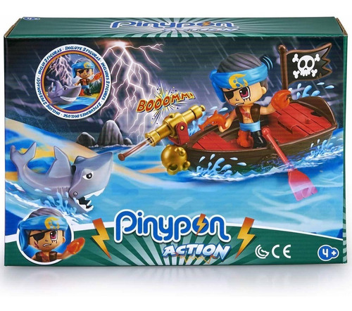 Pinypon Action- Bote Pirata- Juguete Original Famosa Febo