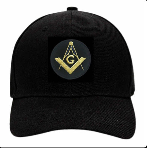 Gorra Negra Logo Masónico Bordado (escuadra Y Compás)