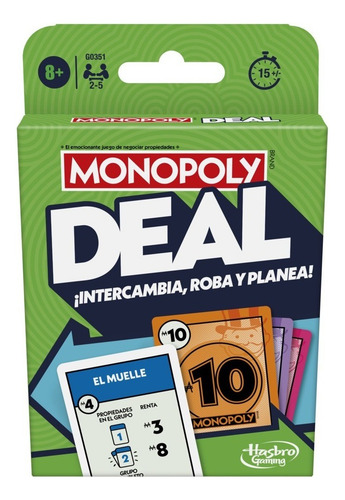Juego De Carta Monopoly Deal Intercambia Roba Y Planea G0351
