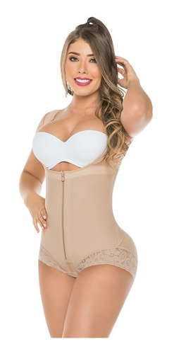 Imagen 3 de 7 de Faja Colombia Salome Body Manga Sisa Con Encaje 411 Negro