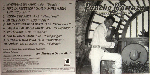 Pancho Barraza - Con Mariachi Cd