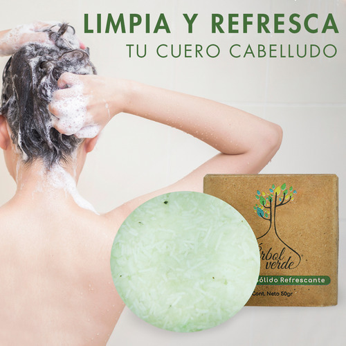 Shampoo Sólido Refrescante Orgánico De Eucalipto Y Menta