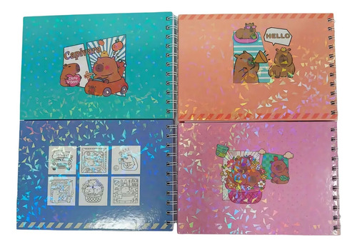 Kits De 4 Capibara Para Colorear, 49 Hojas, Dibujo Y Pintura