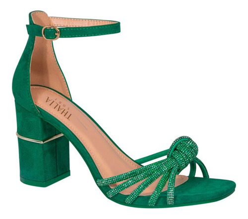 Sandalia De Vestir De Dama Thalia Sodi W117 Color Verde